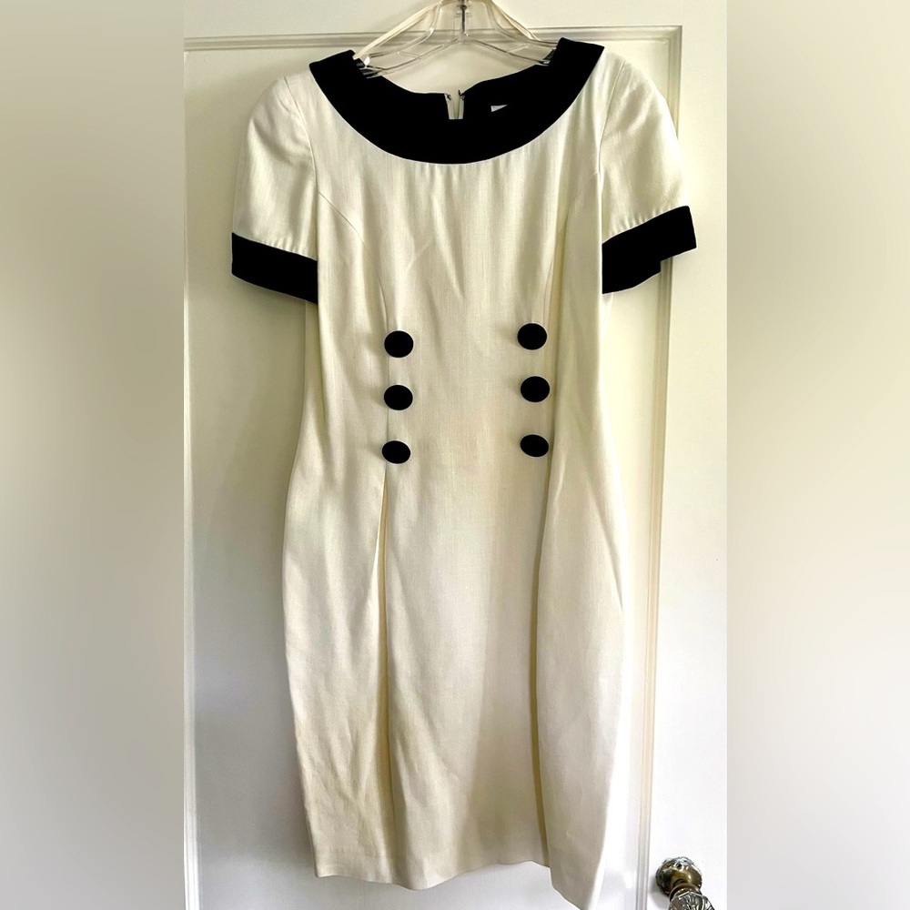 Vintage 90's Kathryn Conover for Talbot's linen blend sheath dress, sz 8